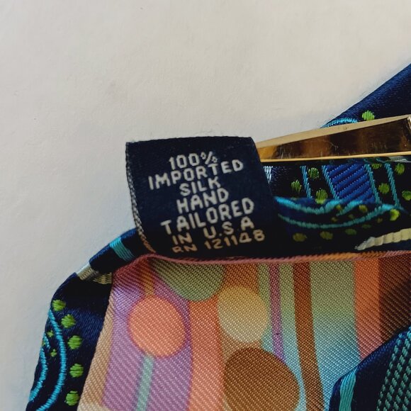 Ted Baker London Men's Blue Stripe/Paisley Silk Tie L60" W3.5" - Picture 5 of 12